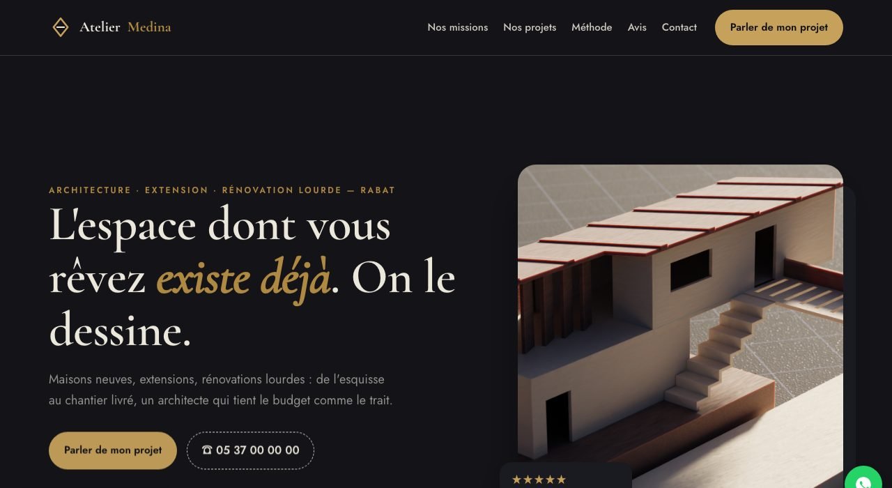 Exemple de landing page — Architecte