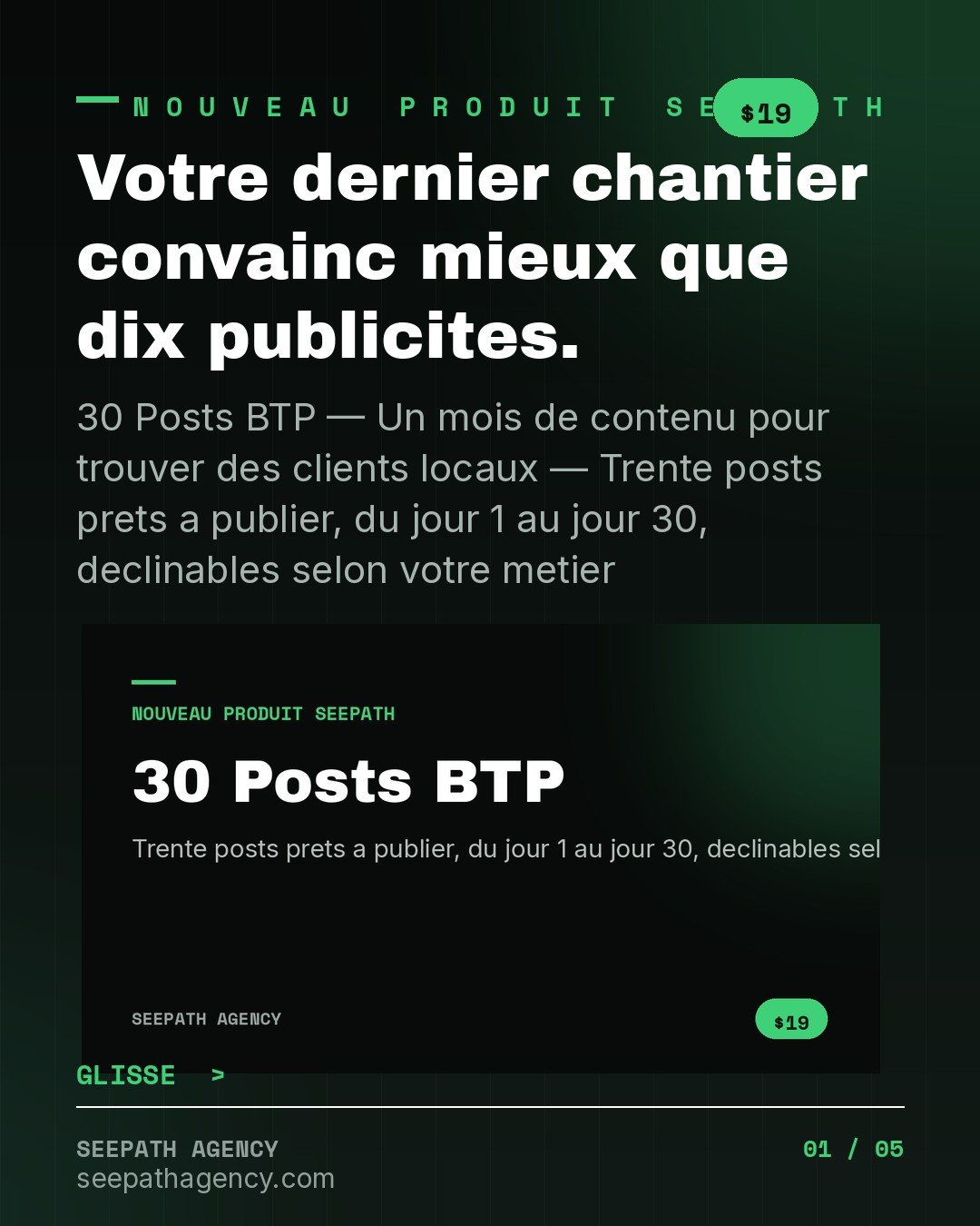30 Posts BTP — Un mois de contenu pour t
