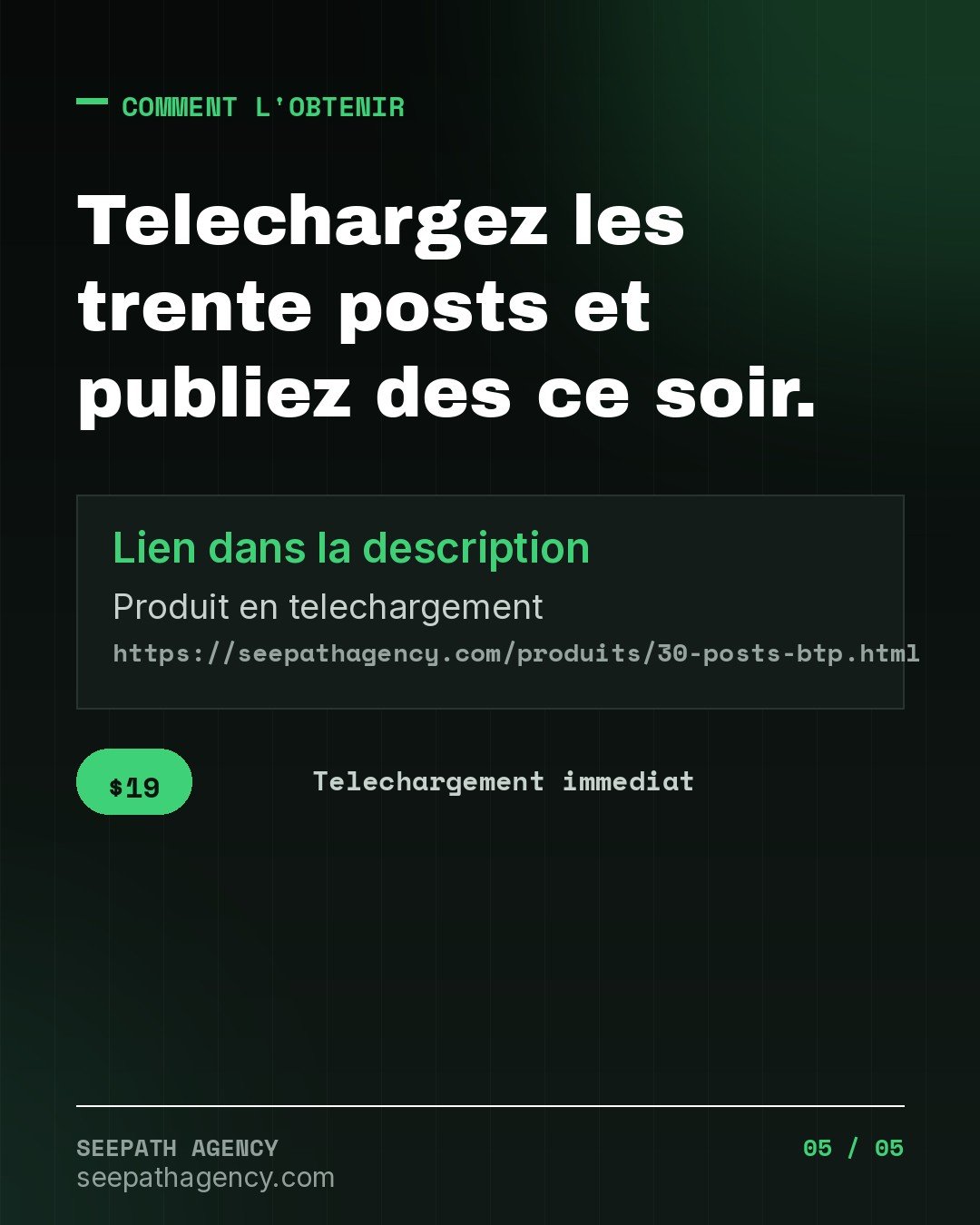 30 Posts BTP — Un mois de contenu pour t