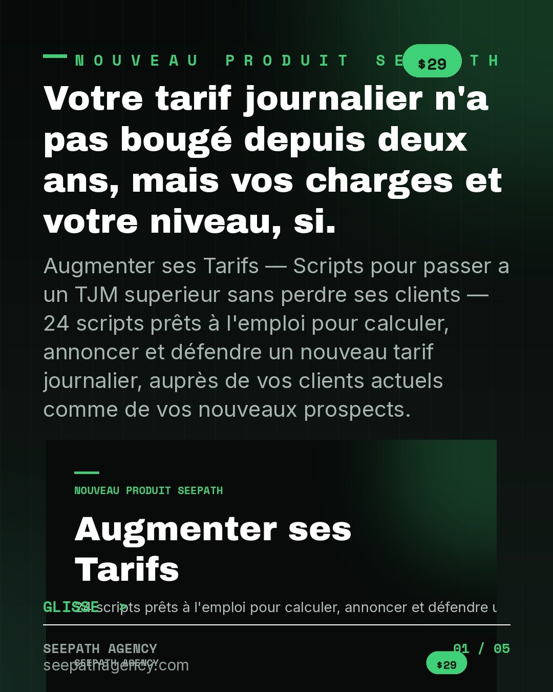 Augmenter ses Tarifs — Scripts pour pass