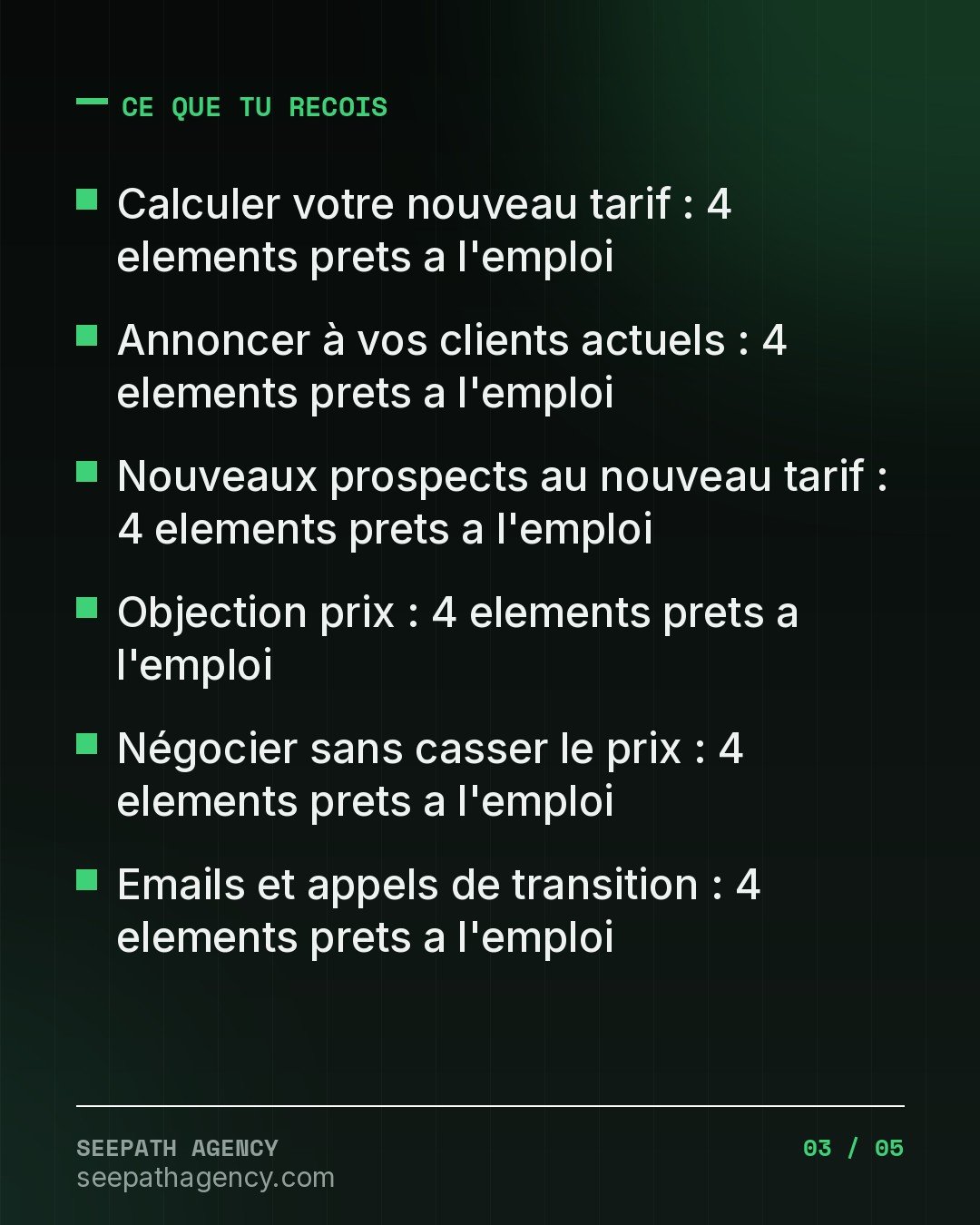 Augmenter ses Tarifs — Scripts pour pass