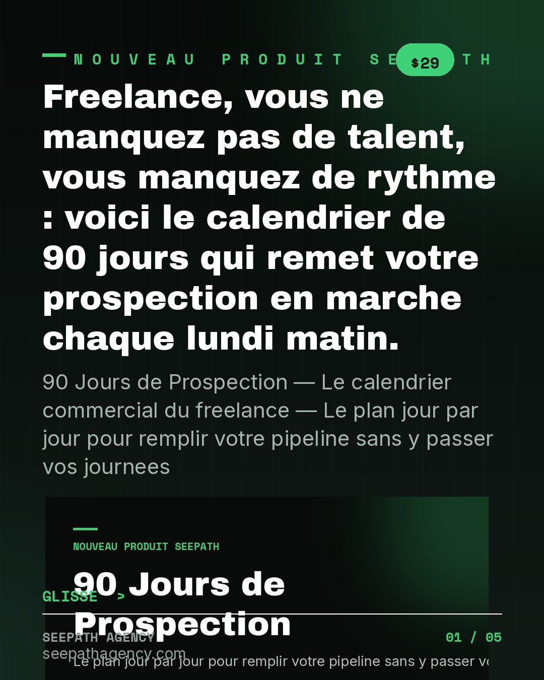 90 Jours de Prospection — Le calendrier