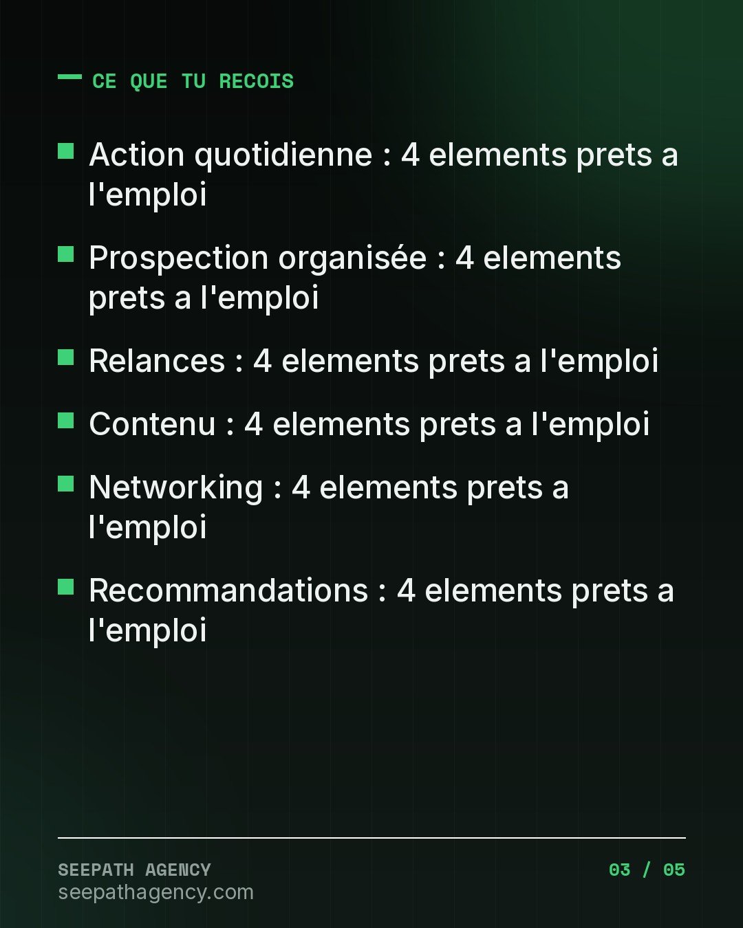 90 Jours de Prospection — Le calendrier