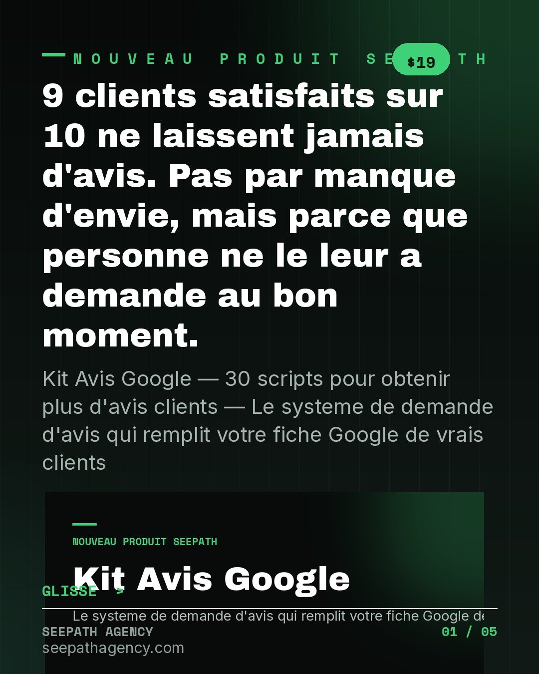Kit Avis Google — 30 scripts pour obteni