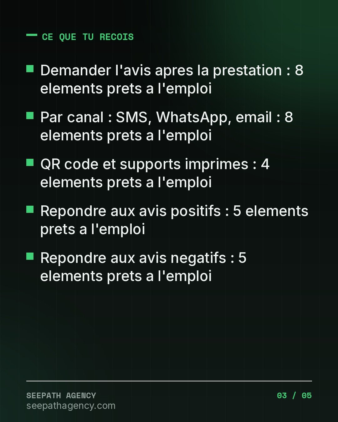 Kit Avis Google — 30 scripts pour obteni