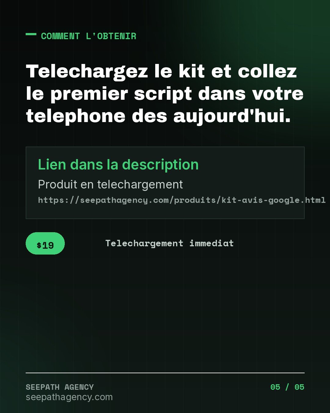 Kit Avis Google — 30 scripts pour obteni