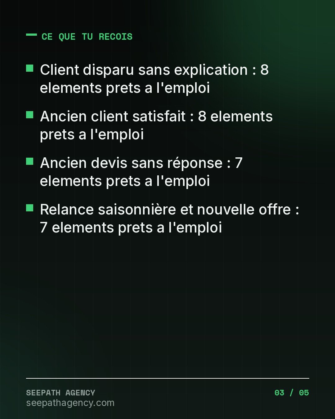 Reactivation Client — 30 messages pour r