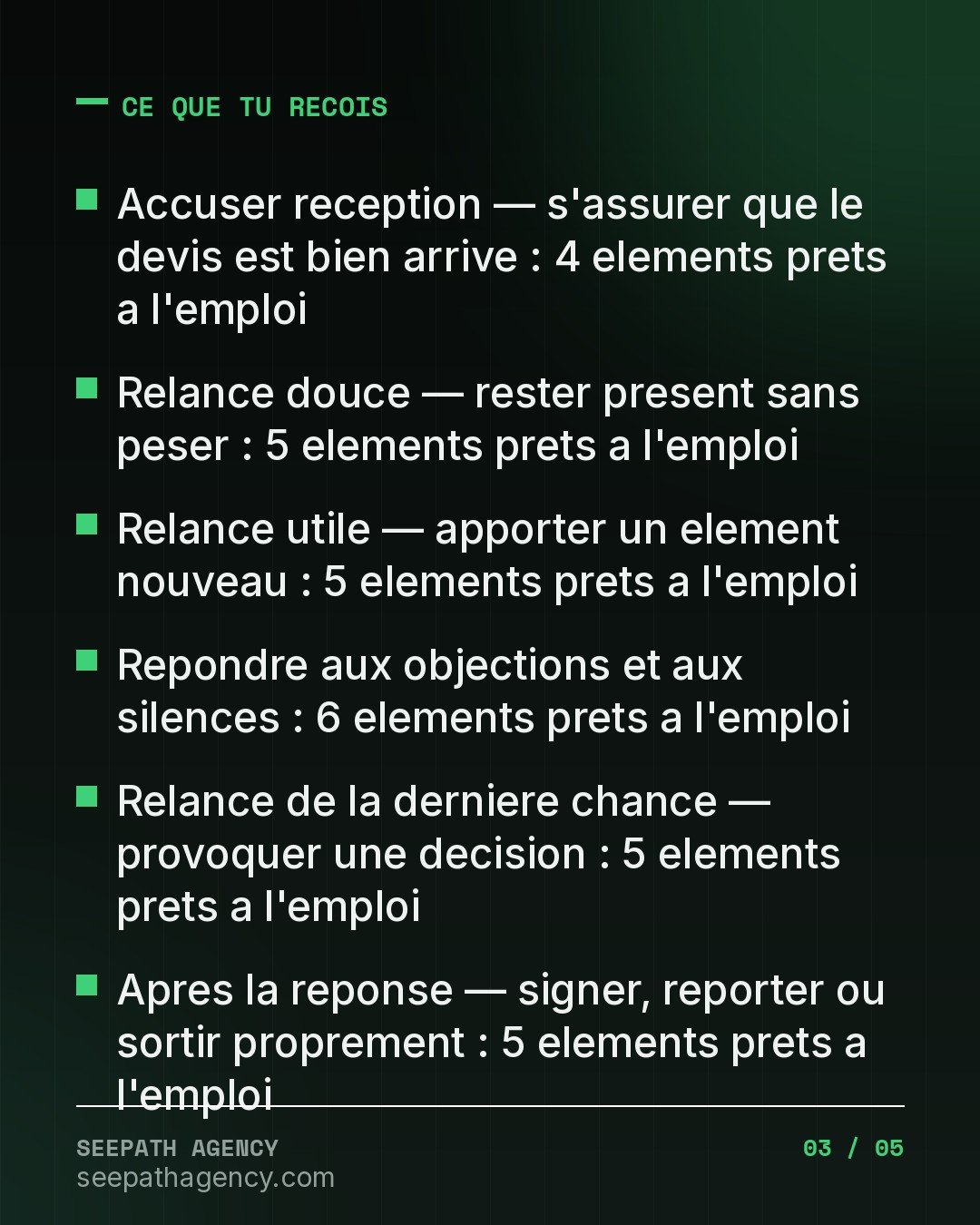 Relance Devis — 30 messages pour faire s