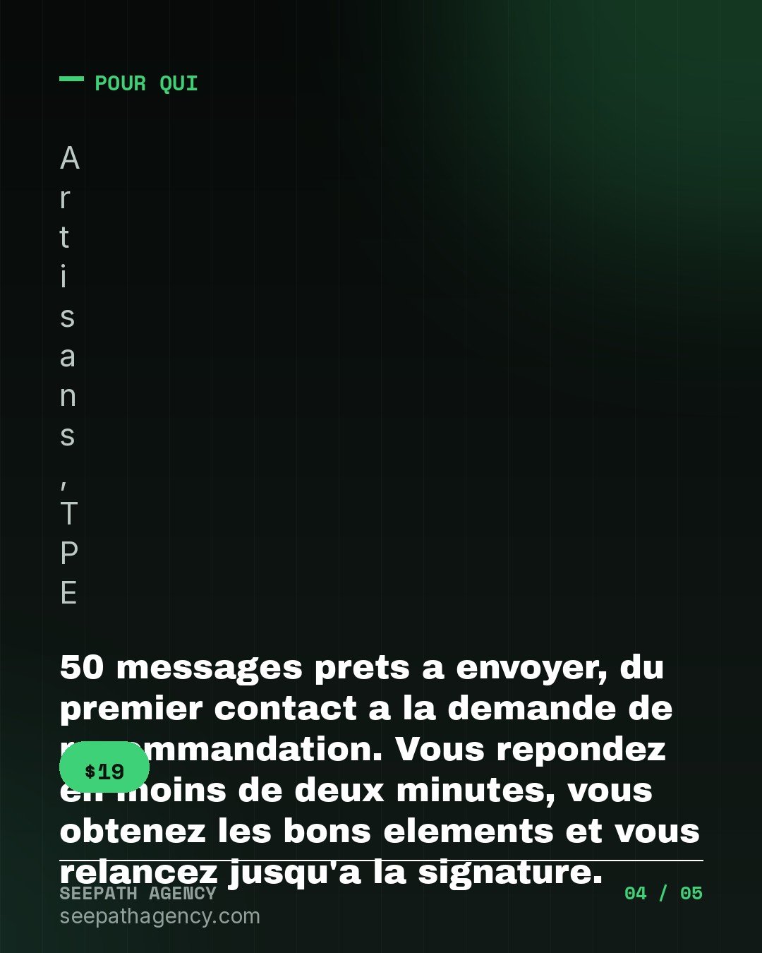 WhatsApp Commercial — 50 messages pour t