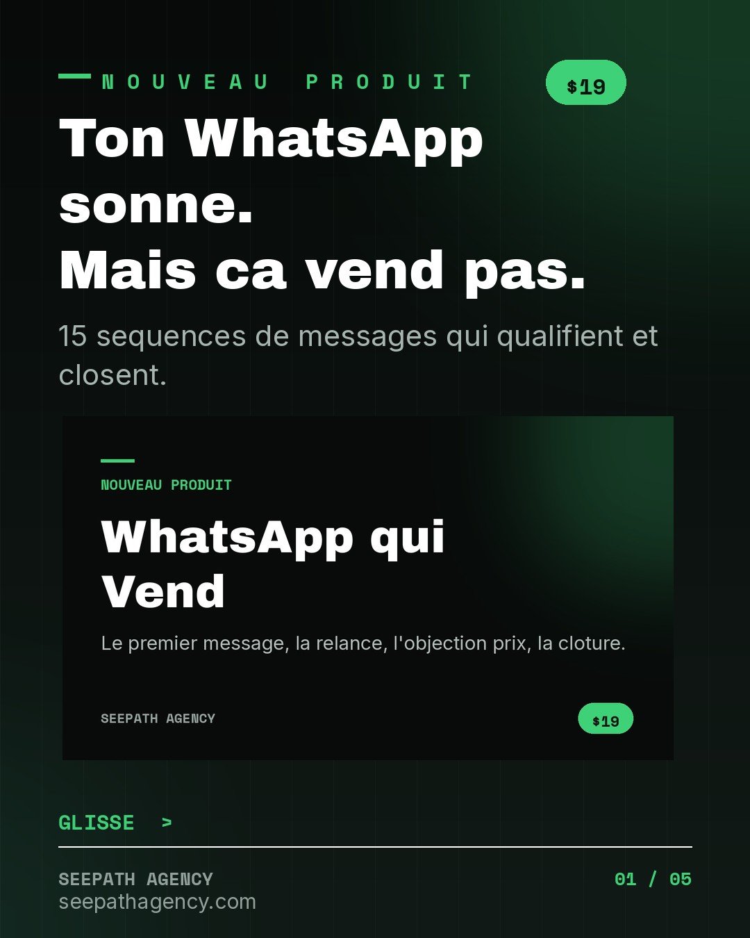 WhatsApp qui Vend — 15 sequences de mess