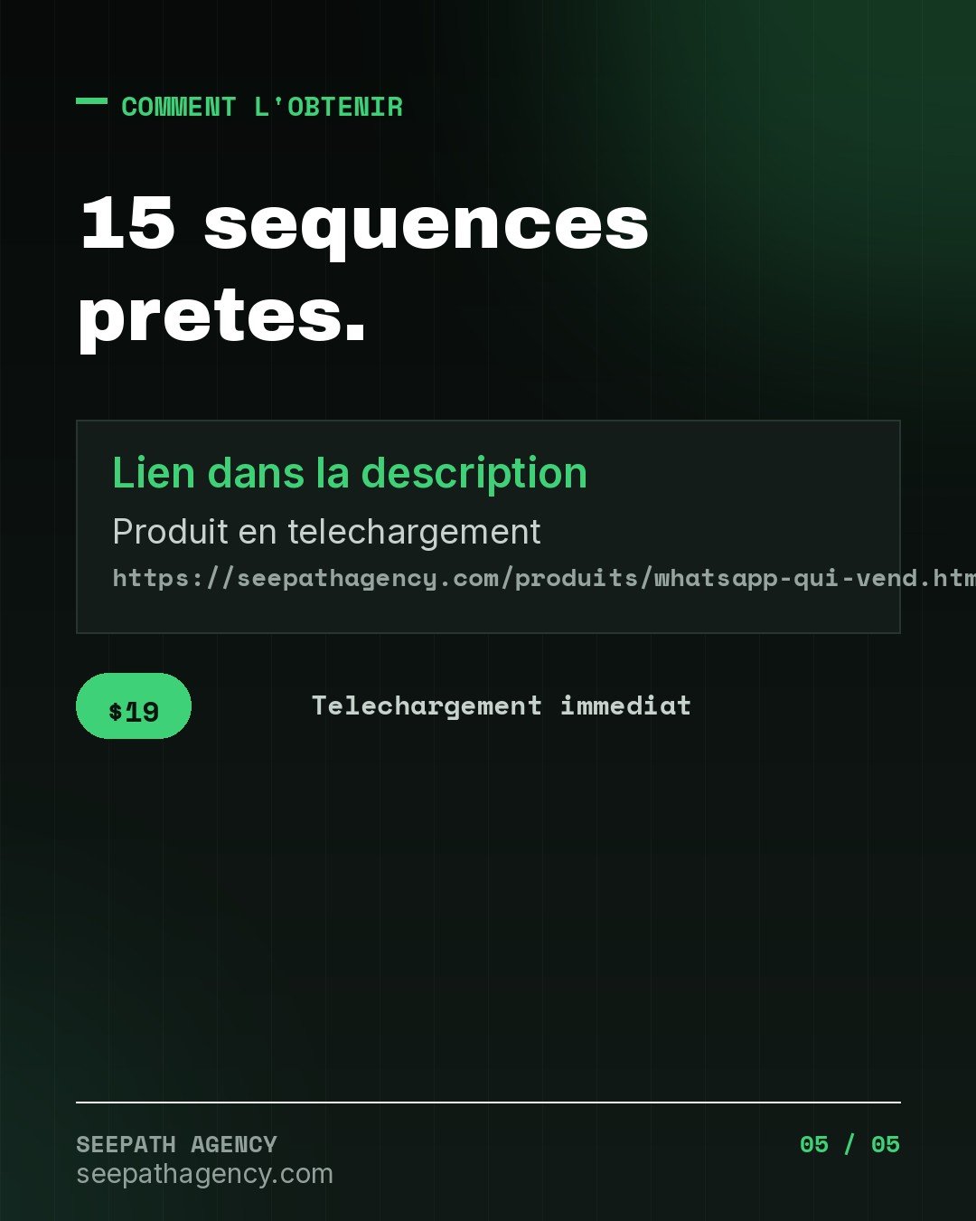 WhatsApp qui Vend — 15 sequences de mess